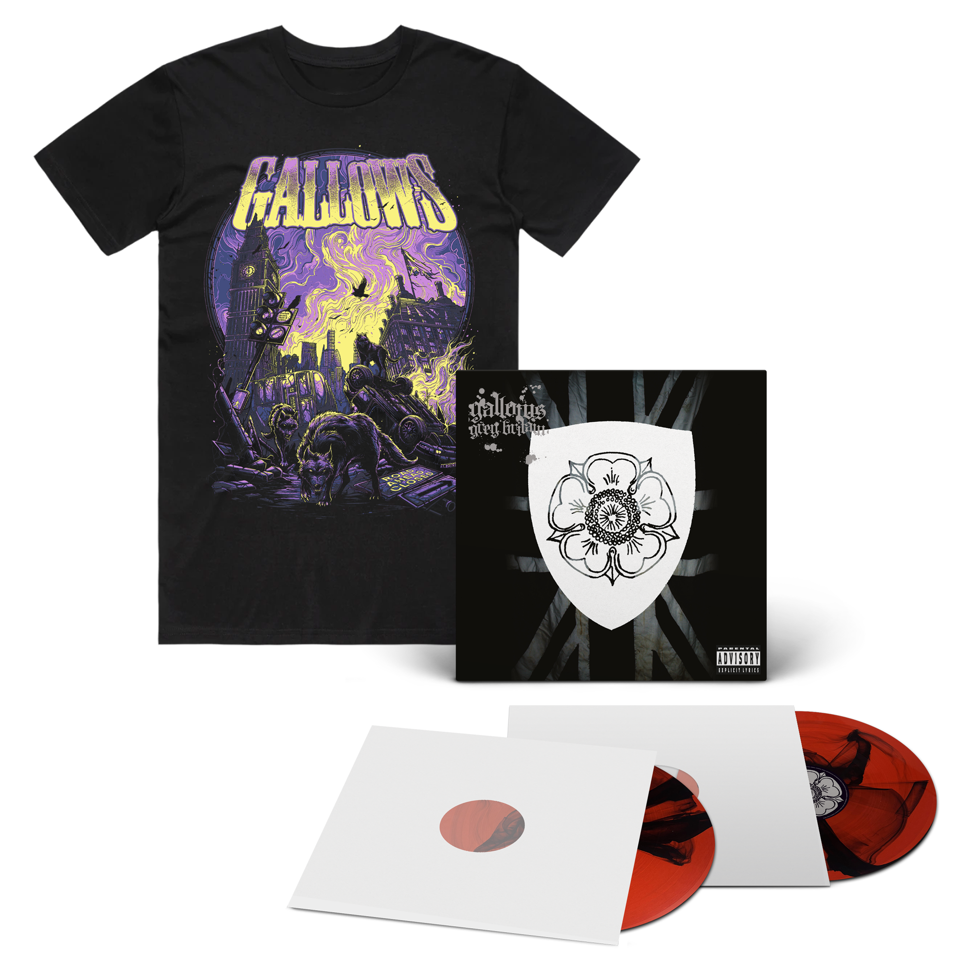 D2C Exclusive: Grey Britain - 2xLP - Red with Black Inkplosion + Grey Britain by Dan Mumford