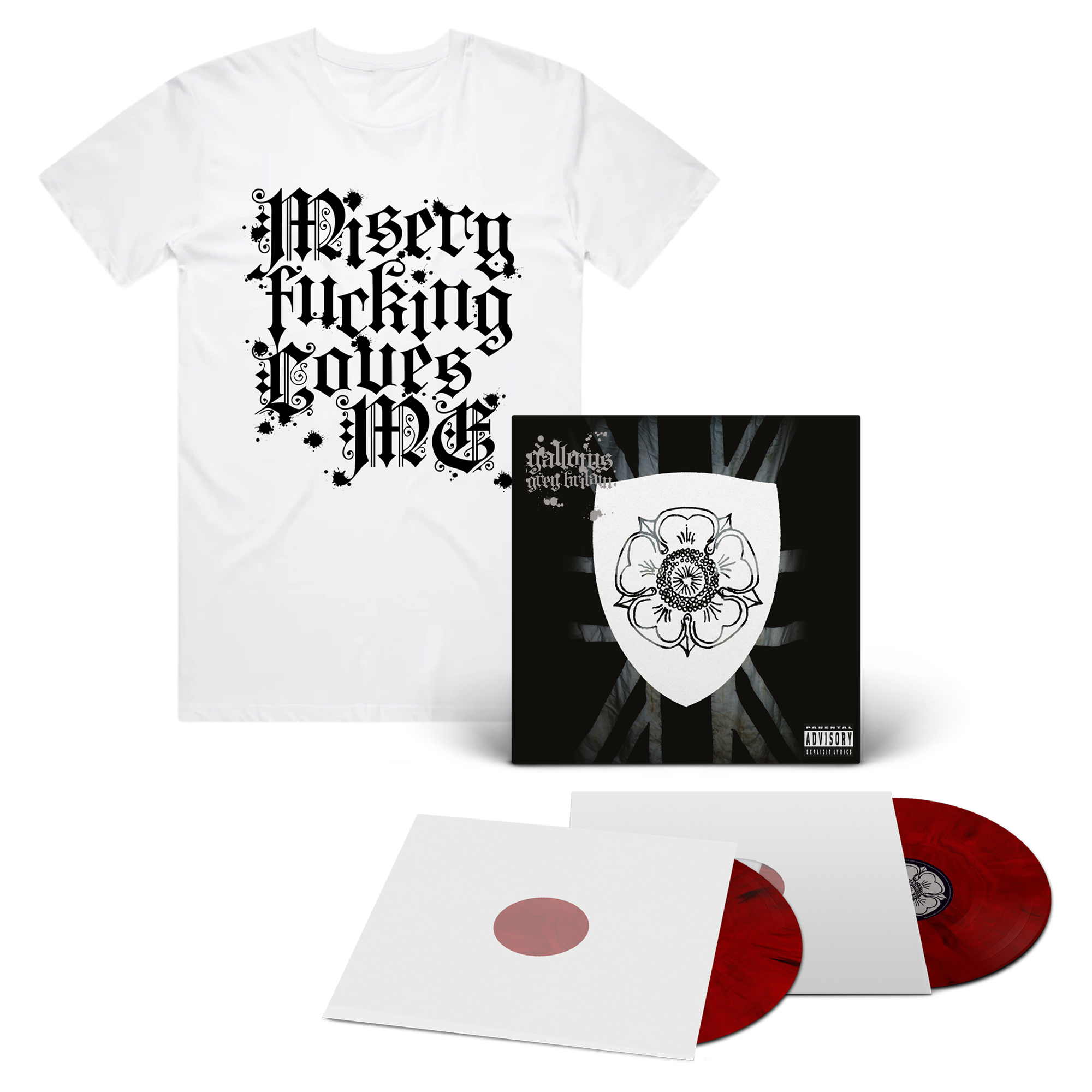 Grey Britain - 2xLP - Red & Black Marble + Misery T-Shirt
