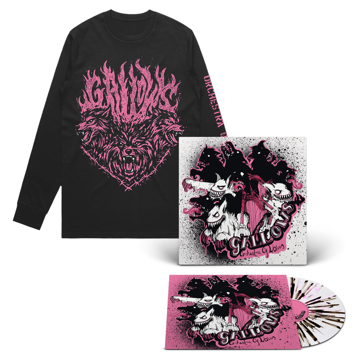 Orchestra of Wolves - Crystal Clear - Pink & Black Splatter + Orchestra Of Wolves by We Three Club