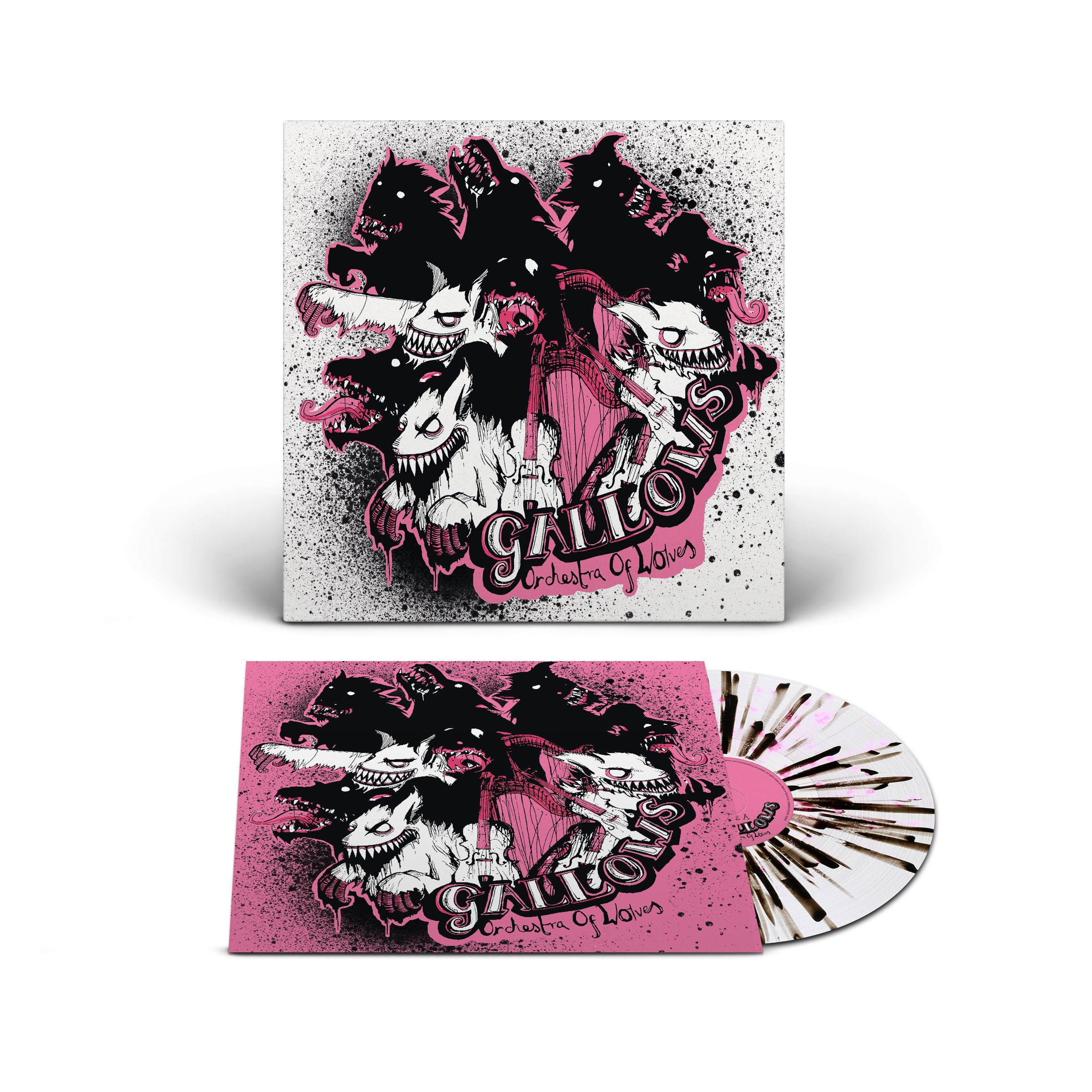 Orchestra of Wolves - Crystal Clear - Pink & Black Splatter