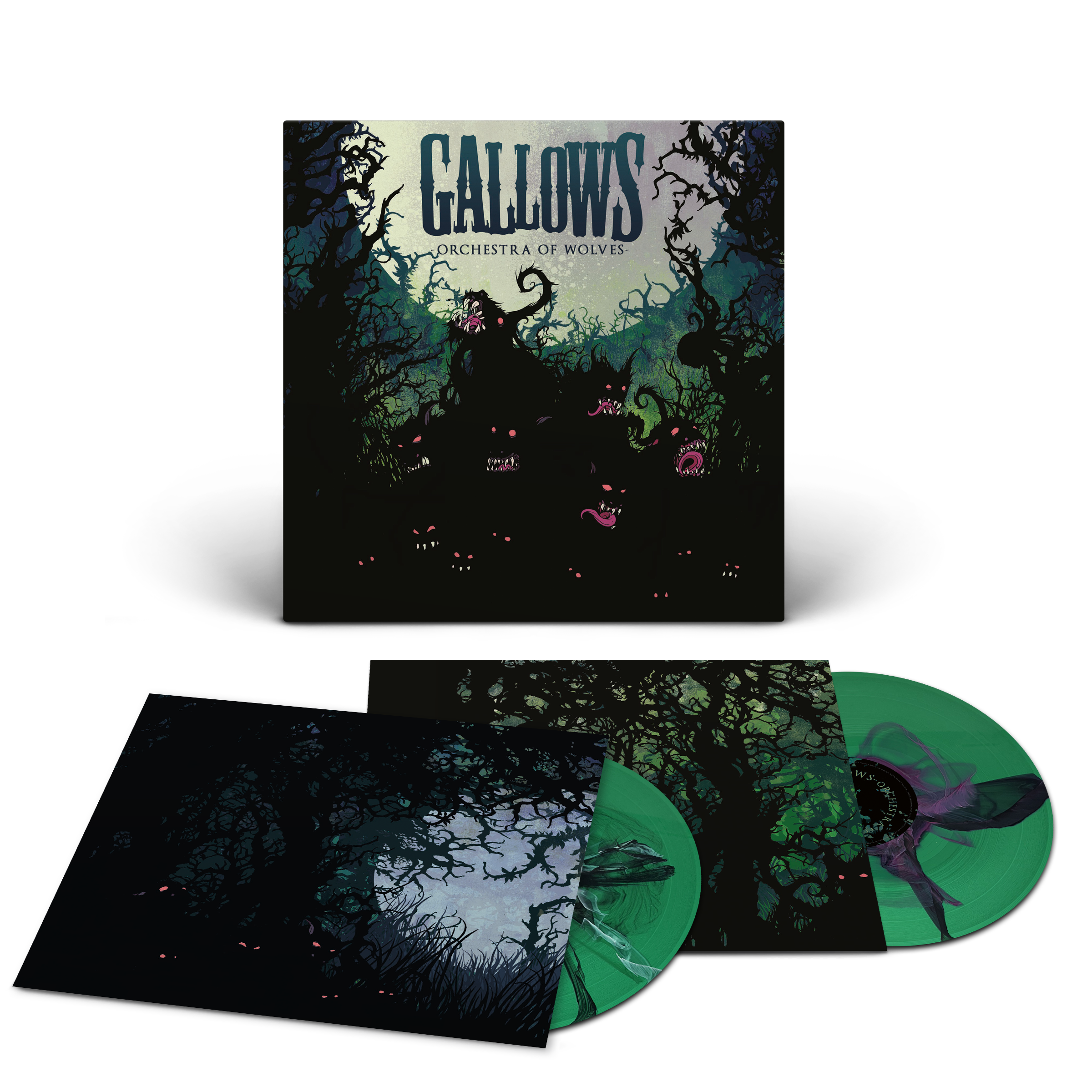 Orchestra of Wolves - 2xLP - Green with Black & Pink Inkplosion